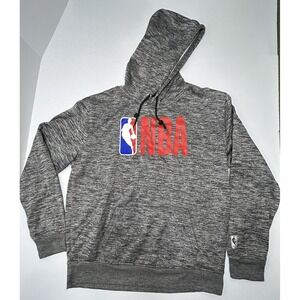 NBA Hoodie Men's Large Sweatshirt Pullover Basketball Logo Heathered Gray Flaw*